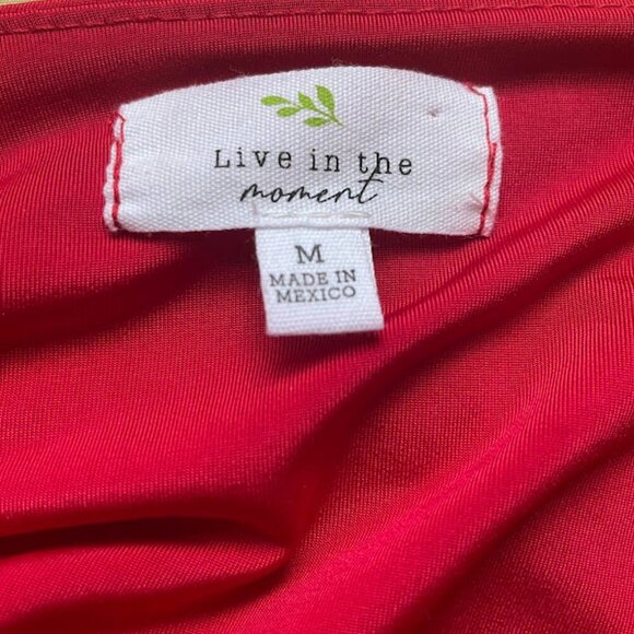 Live in the Moment | Long Sleeve Square Neck Top | Hot Pink | Size M - Picture 3 of 3